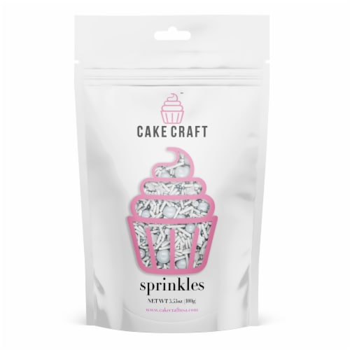 Cake Craft White & Silver Sprinkle Mix Perspective: front