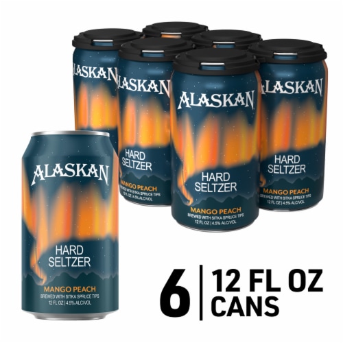 Alaskan Brewing Co. Mango Peach Hard Seltzer Perspective: front