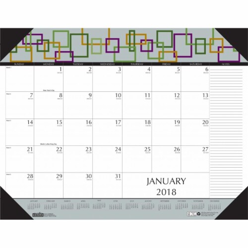 House Of Doolittle HOD149 Monthly Desk Pad Calendar Geometric Designs&#44; 22 x 17 in. Perspective: front