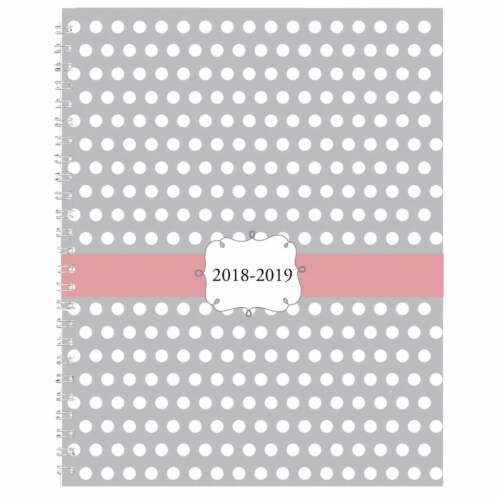 House of Doolittle 1589007 Monthly Weekly Planner&#44; 2018 to 2019 - Gray with White Dots Perspective: front