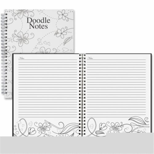 3M  7 x 9 in. Doodle Notes Spiral Notebook - Black & White Perspective: front