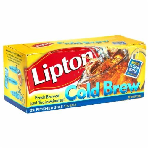 Lipton Cold Brew Tea Pitcher Size Tea Bags Perspective: front