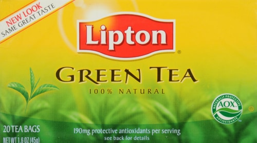 Lipton 100% Natural Green Tea Perspective: front