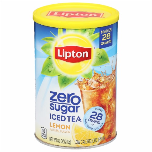 Lipton Lemon Zero Sugar Ice Tea Mix Perspective: front