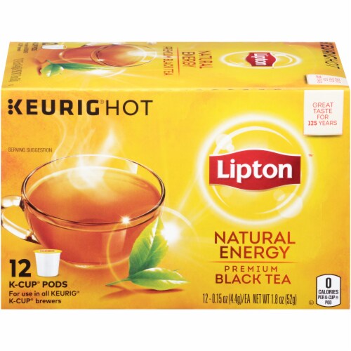 Lipton Natural Energy Premium Black Tea K-Cup Pods, 12 ct / 0.15 oz