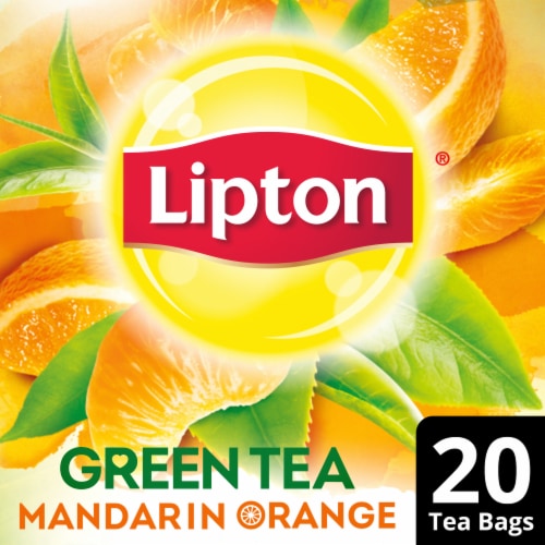Lipton Mandarin Orange Green Tea Bags Perspective: front