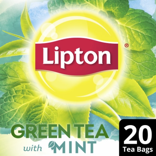Lipton® Natural Green Tea with Mint Tea Bags Perspective: front