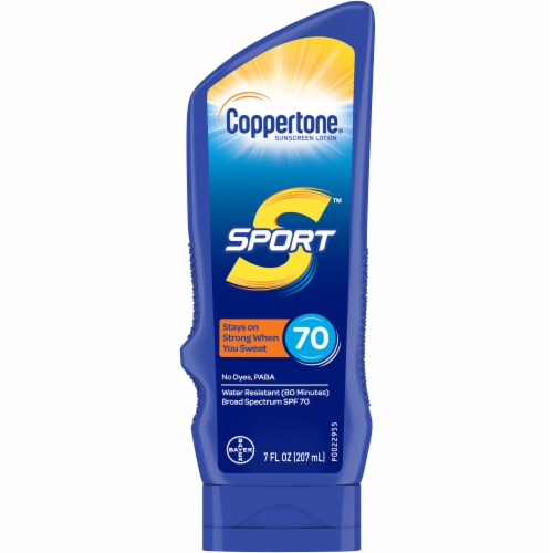Coppertone Sport Water Resistant Sunscreen Lotion SPF 70 Perspective: front