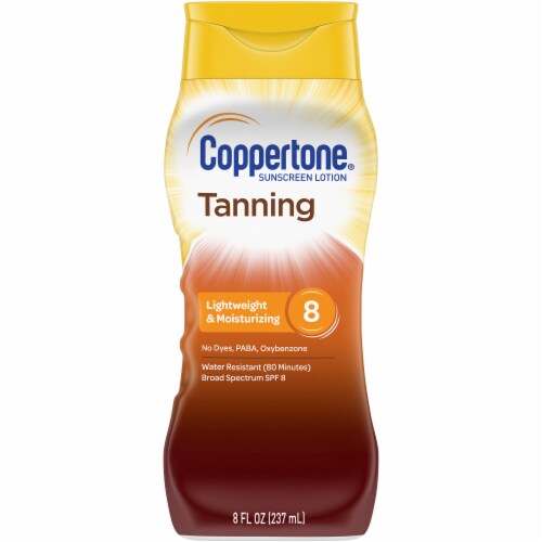 Coppertone Tanning Sunscreen Lotion SPF 8 Perspective: front
