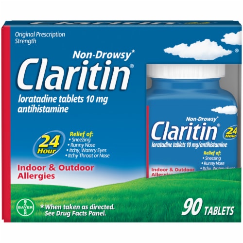 Claritin® 24 Hour Non-Drowsy Allergy Tablets 10mg Perspective: front