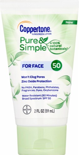 Coppertone Pure & Simple Face Sunscreen Lotion SPF 50 Perspective: front