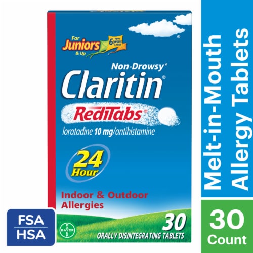 Claritin® Non-Drowsy Allergy Relief For Juniors Medicine Tablets Perspective: front