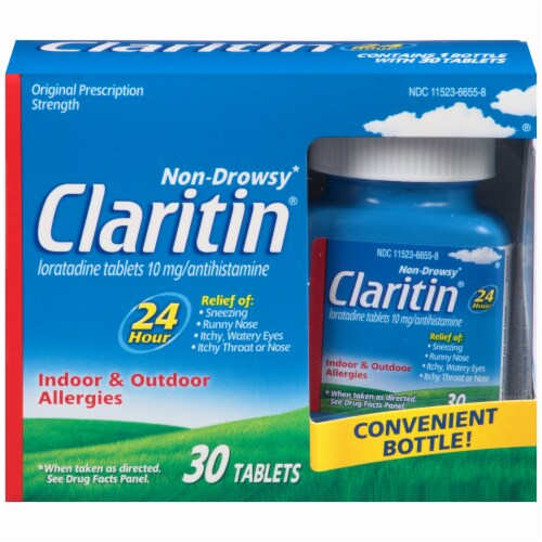 Claritin 24 Hour Allergy Relief Tablets Perspective: front