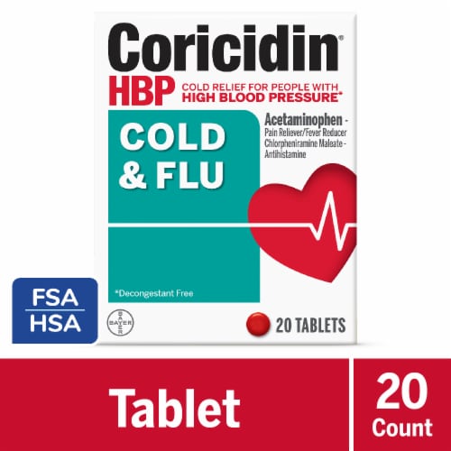 Coricidin® High Blood Pressure Cold & Flu Relief Tablets Perspective: front