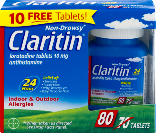 Claritin Allergy Relief Tablets Loratadine Perspective: front