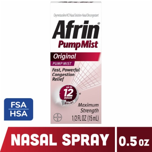 Afrin Congestion Relief Pump Mist Oxymetazoline HCl Perspective: front