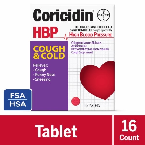 Coricidin® High Blood Pressure Cold & Flu Relief Tablets Perspective: front