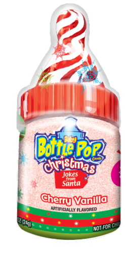 Baby Bottle Pop® Christmas Cherry Vanilla Candy Perspective: front