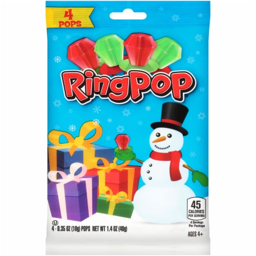 Ring Pop Christmas Candy, 4 ct / 0.35 oz Kroger
