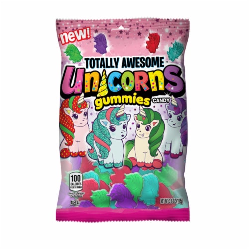 Topps Totally Awesome Unicorn Gummy Candy Perspective: front