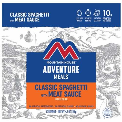 Mountain House® Adventure Meals Freeze Dried Camping Meal - Classic Spaghetti with Meat Sauce Perspective: front