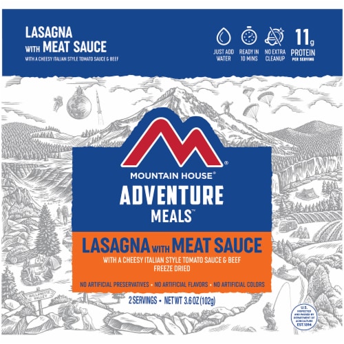 Mountain House® Freeze Dried Adventure Meals™ - Lasagna with Meat Sauce Perspective: front