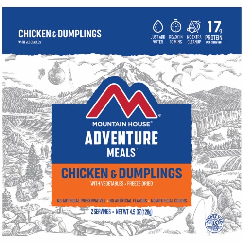 Mountain House Adventure Meals Freeze Dried Camping Meal - Chicken & Dumplings Perspective: front
