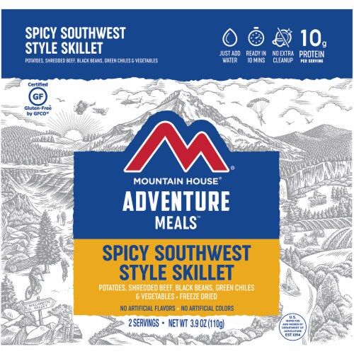 Mountain House Spicy Southwest Style Skillet Adventure Meal Perspective: front