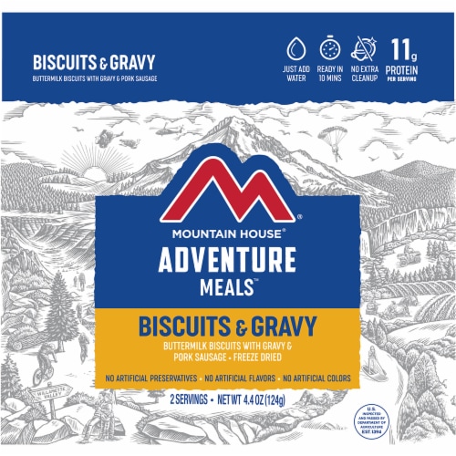Mountain House® Adventure Meals™ Freeze Dried Biscuits and Gravy Perspective: front
