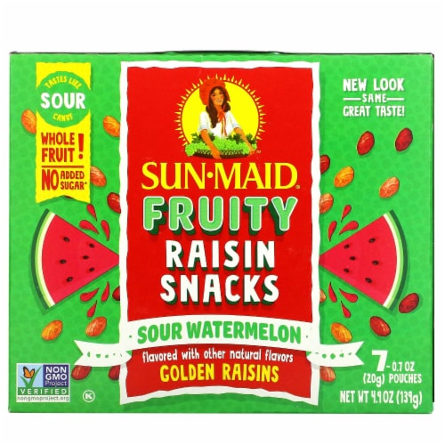 Sun-Maid® Sour Watermelon Golden Raisin Snacks Perspective: front