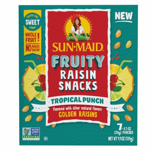 Sun-Maid® Fruity Tropical Punch Raisin Snacks Perspective: front