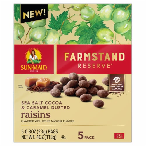 Sun-Maid® Farmstand Reserve™ Sea Salt Chocolate Carmel Raisins Perspective: front