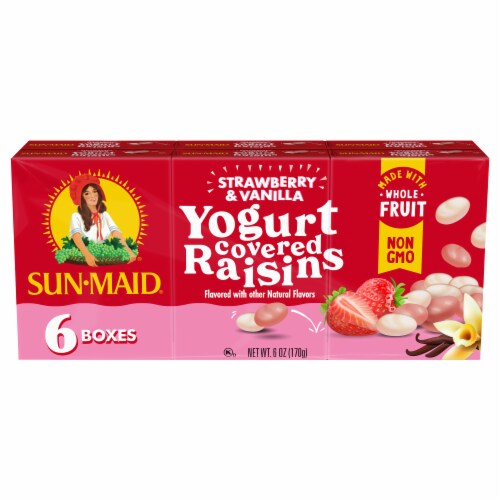 Sun-Maid® Strawberry & Vanilla Yogurt Covered Raisins Snacks Perspective: front