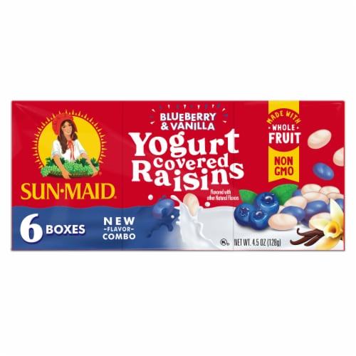 Sun-Maid® Blueberry & Vanilla Yogurt Covered Raisins Perspective: front