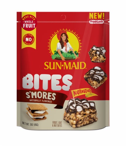 Sun-Maid S'mores Bites Whole Fruit Nuts & Granola Bite Size Snacks Perspective: front