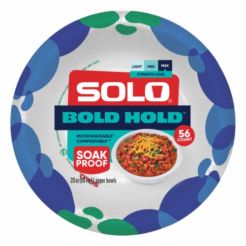 Solo Bold Hold Microwavable Soak Proof Paper Bowls Perspective: front