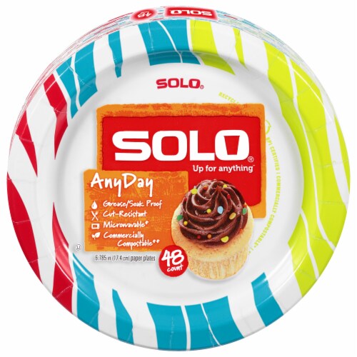 Solo AnyDay 6.785 Inch Paper Plates Perspective: front