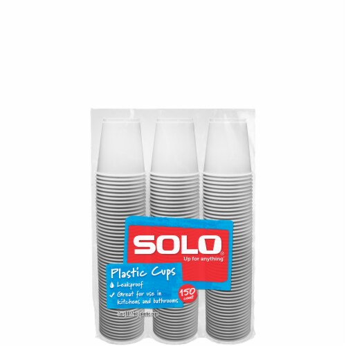 Solo White Plastic Cups Perspective: front
