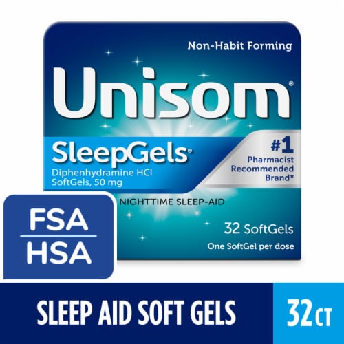 Unisom® SleepGels Nighttime Sleep-Aid Liquid Gels 50 mg Perspective: front