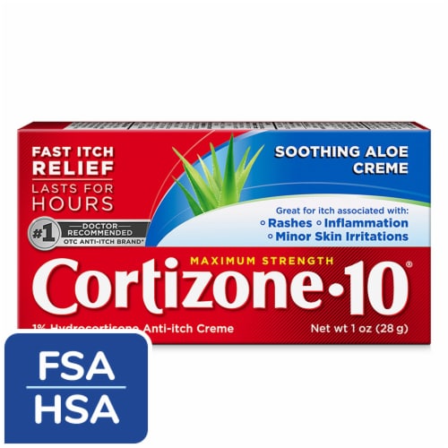 Cortizone 10 Maximum Strength Soothing Aloe Anti-Itch Cream 1% Hydrocortisone Perspective: front