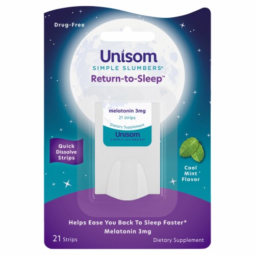 Unisom® Simple Slumbers™ Cool Mint Melatonin Strips Perspective: front