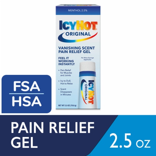 Icy Hot Vanishing Scent Pain Relief Menthol Gel Perspective: front