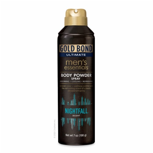 Gold Bond Ultimate Men's Essentials Body Powder Spray Nightfall Scent Perspective: front