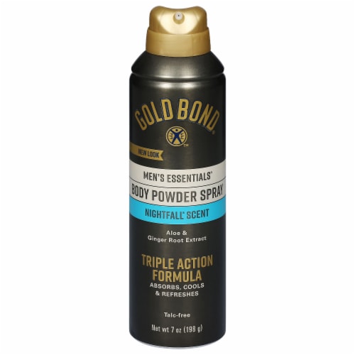 Gold Bond Ultimate Men's Essentials Nightfall Body Powder Spray Perspective: front
