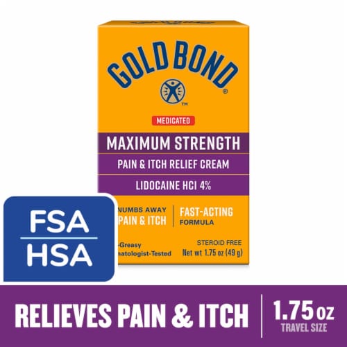 Gold Bond Medicated Pain & Itch Relief Cream With Lidocaine Perspective: front