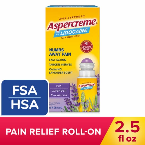 Aspercreme Lavender No Mess Applicator Lidocaine Essential Oil Perspective: front