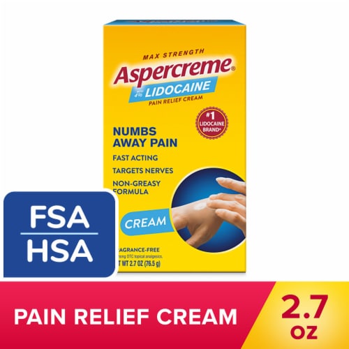 Aspercreme Maximum Strength Joint and Muscle Pain Relief Lidocaine Cream Perspective: front