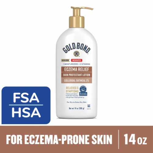 Gold Bond Medicated Eczema Relief Skin Protectant Body Lotion With 2% Colloidal Oatmeal Perspective: front