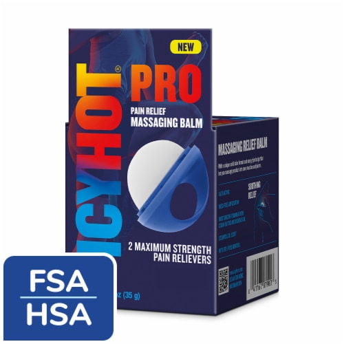 Icy Hot PRO Pain Relief Massaging Balm With Easy-Grip Applicator & Max-Strength Menthol & Camphor Perspective: front
