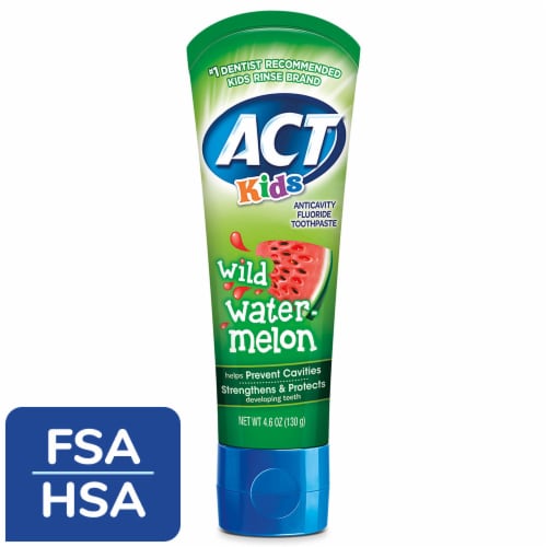 ACT Kids Fluoride Wild Watermelon Toothpaste Perspective: front
